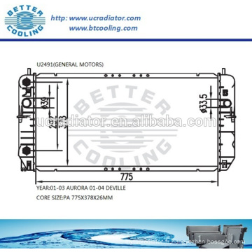 Radiateur automatique de pièce de rechange pour l&#39;OEM de General Motors DeVille 01-04 : 52480470